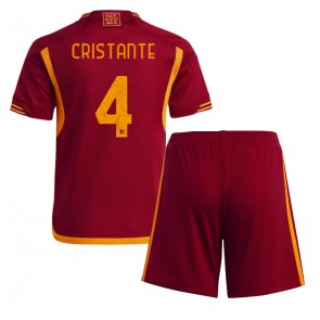 AS Roma Bryan Cristante #4 Dětské Domácí dres komplet 2023-24 Krátký Rukáv (+ trenýrky)